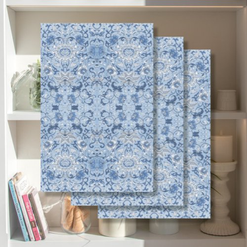 Chinoiserie Asian Floral Blue and White Decoupage Tissue Paper