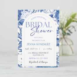 Chinoiserie Asian Something Blue Bridal Shower Invitation