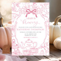 Chinoiserie Baby is Brewing Tea Floral Baby Shower