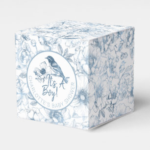 Chinoiserie Baby Shower Favor Boxes Blue Floral