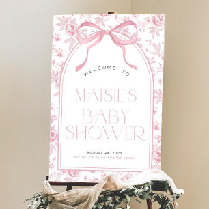 Chinoiserie Baby Shower Welcome Sign, Girl Baby  Foam Board