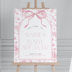Chinoiserie Baby Shower Welcome Sign, Girl Baby Foam Board