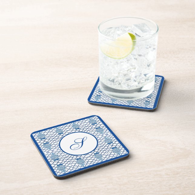 Chinoiserie Bamboo Ginger Jar  Beverage Coaster (Right Side)