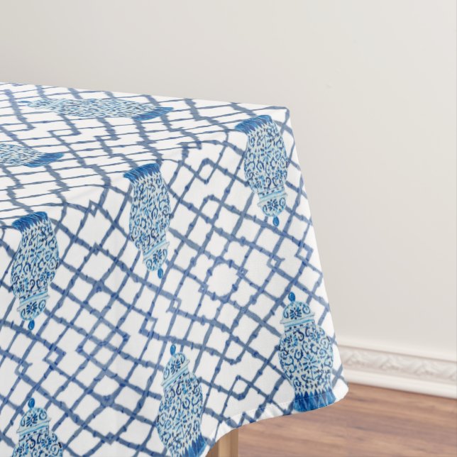 Chinoiserie Bamboo Ginger Jar  Tablecloth (In Situ)