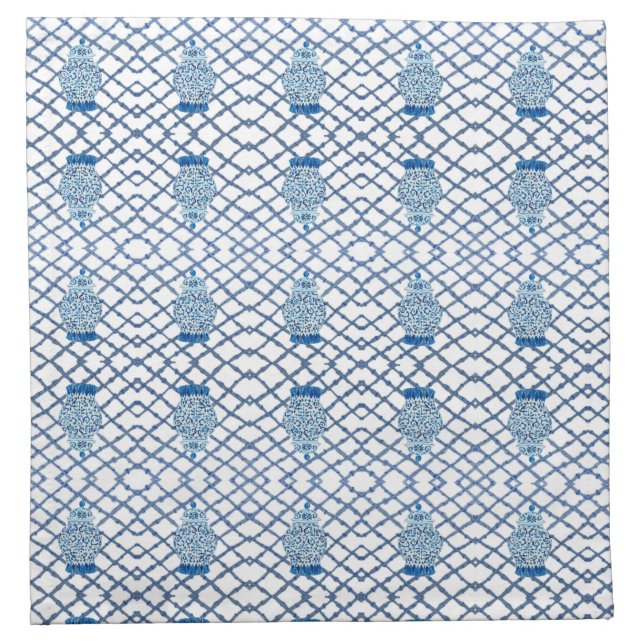 Chinoiserie Bamboo Ginger Jar  Tablecloth Cloth Na (Front)