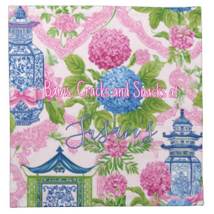 Chinoiserie Bams Cracks and Snacks Custom Mahjong Cloth Napkin