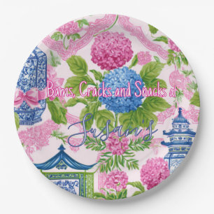 Chinoiserie Bams Cracks and Snacks Custom Mahjong Paper Plates