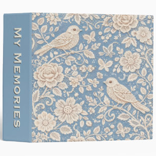 Chinoiserie Bird and Flower Seamless Pattern 3 Ring Binder