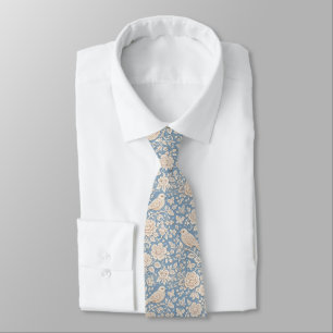 Chinoiserie Bird and Flower Seamless Pattern Neck Tie