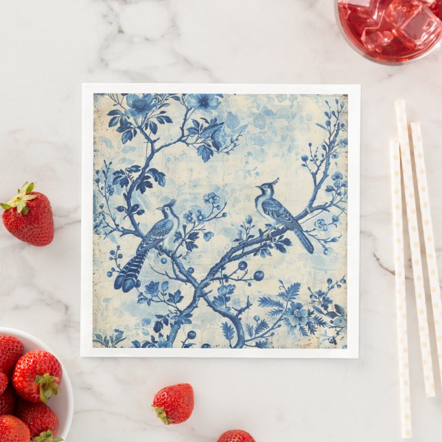 Chinoiserie Bird Haven Napkins (Insitu)