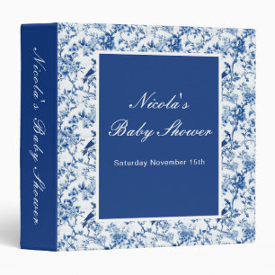 Chinoiserie Birds and Flowers Baby Shower 3 Ring Binder