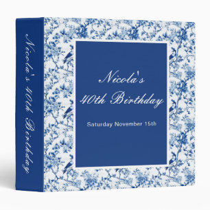 Chinoiserie Birds and Flowers Birthday Photo Album 3 Ring Binder