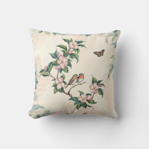 Chinoiserie Birds & Blossoms Throw Pillow