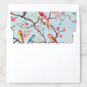 Chinoiserie Birds Cherry Blossoms Baby Shower Envelope Liner