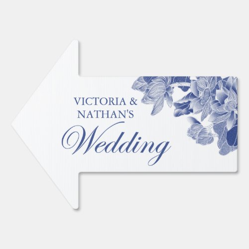 Chinoiserie Blue and White Floral Wedding Sign