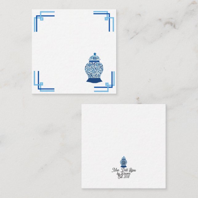 Chinoiserie Blue and White Ginger Jar Note Card (Front/Back)