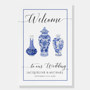 Chinoiserie Blue and White Ginger Jar Wedding Foa Foam Board