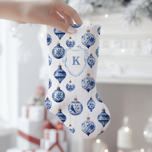 Chinoiserie Blue and White Ornaments Christmas Small Christmas Stocking