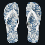 Chinoiserie Blue and White Peonies Floral Flowers Flip Flops<br><div class="desc">Featuring an elegant chinoiserie design that comes to life with intricate blue and white peony florals,  evoking a sense of sophistication and tranquility. They make unique gifts! Matching items available in store.</div>
