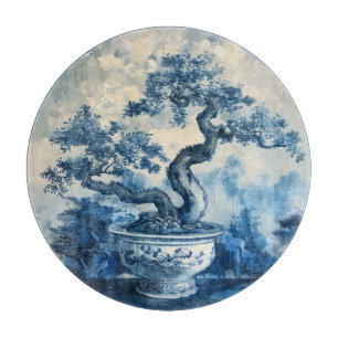 Chinoiserie Blue and White Porcelain Design Cutting Board