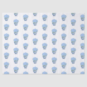 Chinoiserie Blue and White Vase Hydrangea Wrapping Tissue Paper
