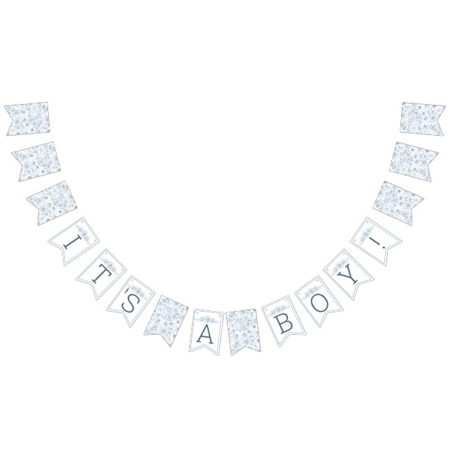 Chinoiserie Blue Baby Shower Garland Banner Flags (All)