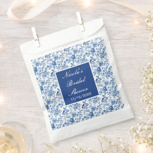 Chinoiserie Blue Birds and Flowers Bridal Shower Favor Bag