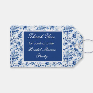 Chinoiserie Blue Birds and Flowers Bridal Shower Gift Tags