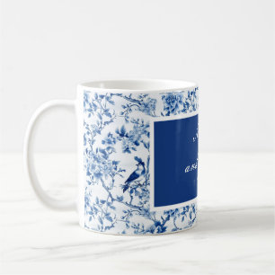 Chinoiserie Blue Birds and Flowers Wedding Coffee Mug