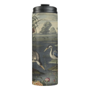 Chinoiserie Blue Crane Antique Botanical Executive Thermal Tumbler