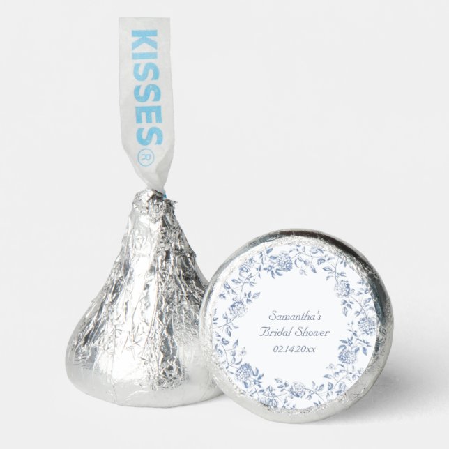 Chinoiserie Blue Floral Bridal Shower  Hershey®'s Kisses® (Front)