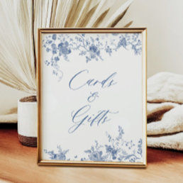 Chinoiserie Blue Floral Cards and Gifts Sign