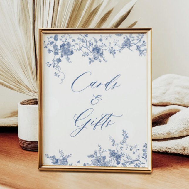 Chinoiserie Blue Floral Cards and Gifts Sign (Creator Uploaded)
