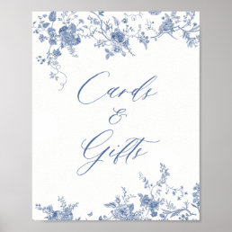 Chinoiserie Blue Floral Cards and Gifts Sign