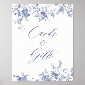 Chinoiserie Blue Floral Cards And Gifts Sign by SweetRainDesign at Zazzle