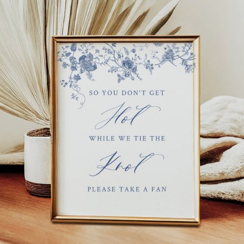 Chinoiserie Blue Floral Wedding Loving Memory Sign