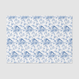 Chinoiserie Blue Flowers & Birds Decoupage Tissue Paper