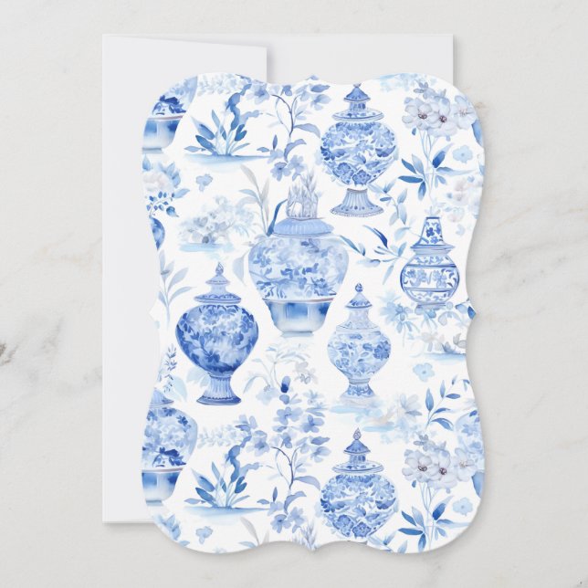 Chinoiserie Blue Invitaton Invitation (Front)