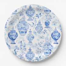 Chinoiserie Blue Paper Plates
