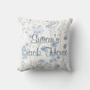 Chinoiserie Blue Toile Custom Mahjong Throw Pillow