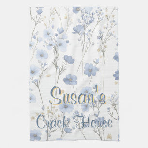 Chinoiserie Blue Toile Mahjong  Kitchen Towel