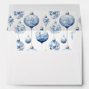 Chinoiserie Blue & White Christmas Ornaments Envelope