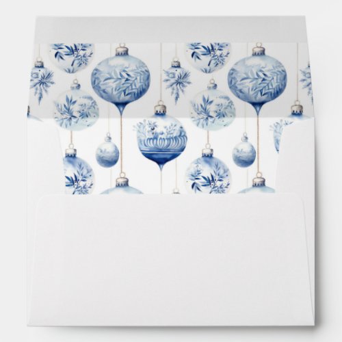 Chinoiserie Blue  White Christmas Ornaments Envelope