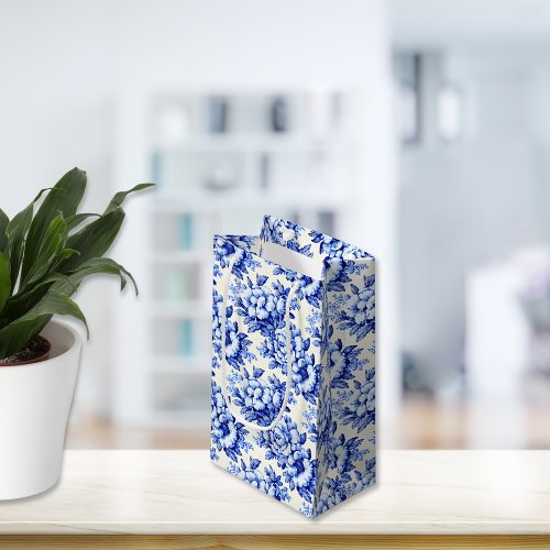 Chinoiserie Blue White Floral Small Gift Bag