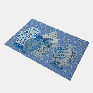 Chinoiserie Blue White Ginger Jars Doormat