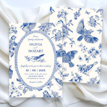 Chinoiserie botanical floral bird wedding