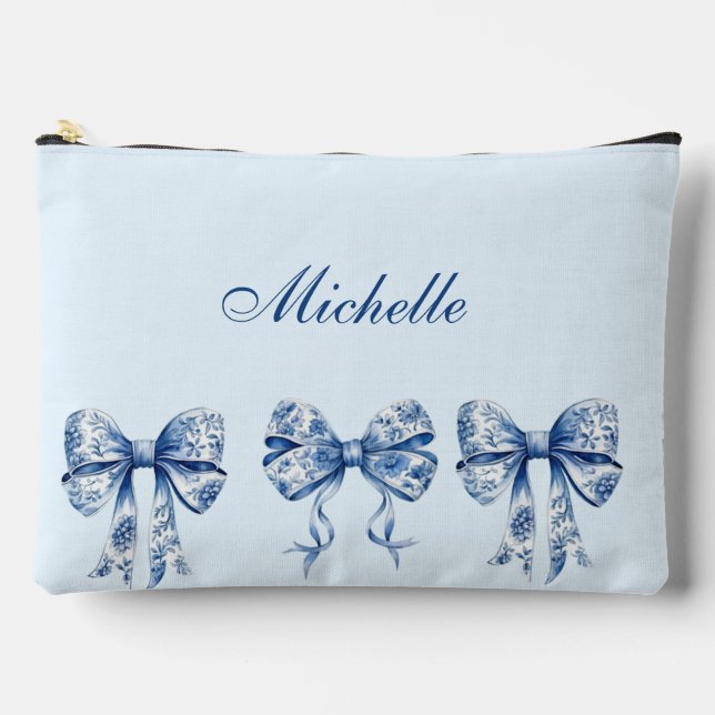 Chinoiserie Bow Coquette (large) Accessory Pouch (Front)