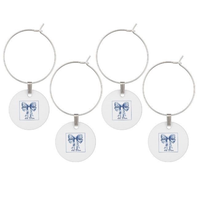 Chinoiserie Bow Wine Charm – "Let Them" (Staggered)
