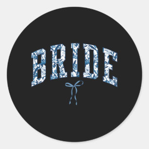 Chinoiserie Bride Floral Toile De Jouy Coquette Bo Classic Round Sticker