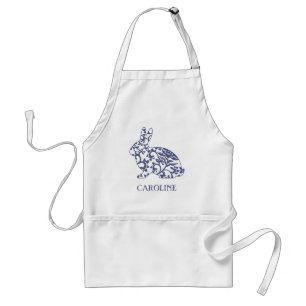 Chinoiserie Bunny Rabbit Personalized Apron